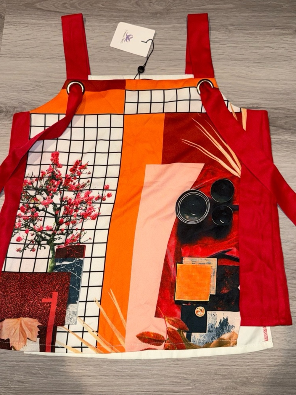 Womens' Colorblock Red & Orange Printed top